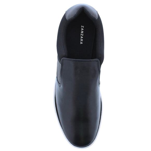 Zanzara Black Men Lucky Slip-On Sneaker Size 12 Soft Leather Padded insole New - Picture 10 of 13